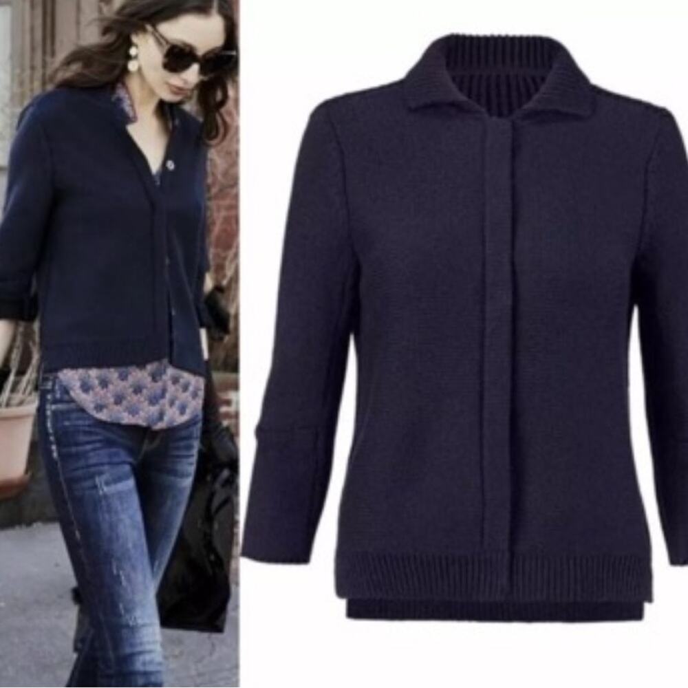 Cabi Pursuit Cardigan Lady Jacket Navy Blue Knit Sweater Small #3523 - Picture 2 of 11